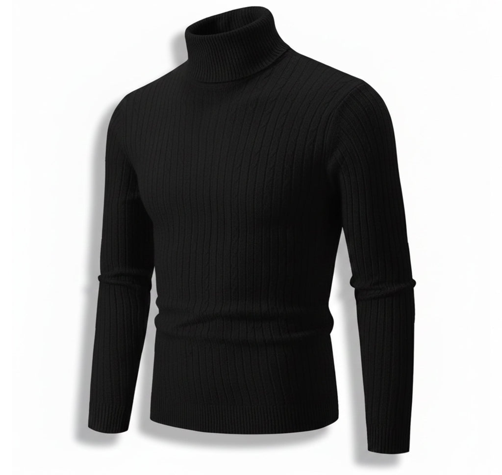 Mens Knit Turtleneck Sweater Regular Fit