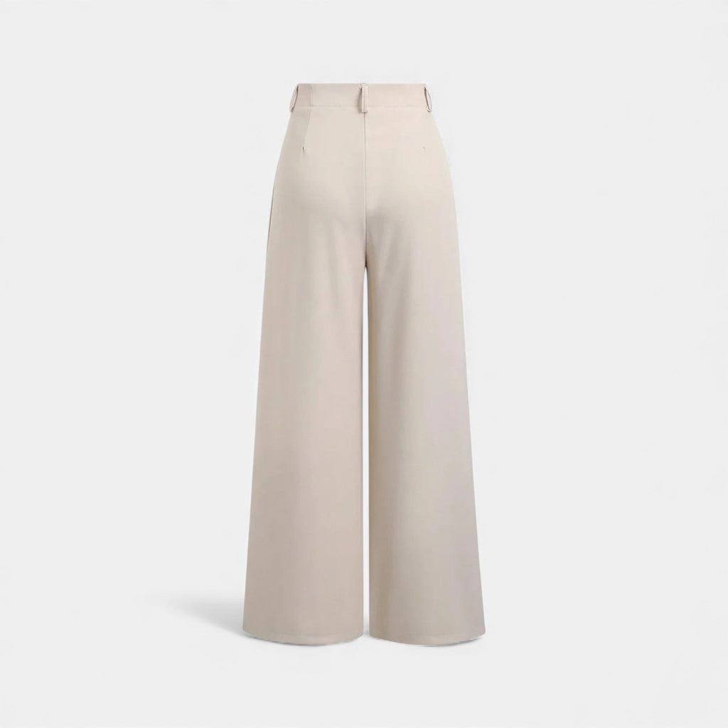 Women's Tailored Wide Leg Trousers Pleated Detail