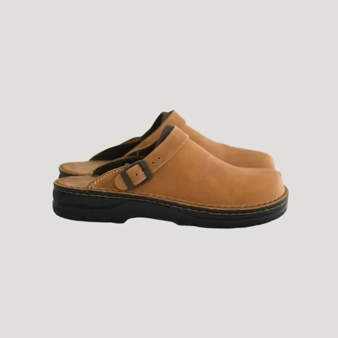 Men's Comfort Slip-On Leather-Look Clogs