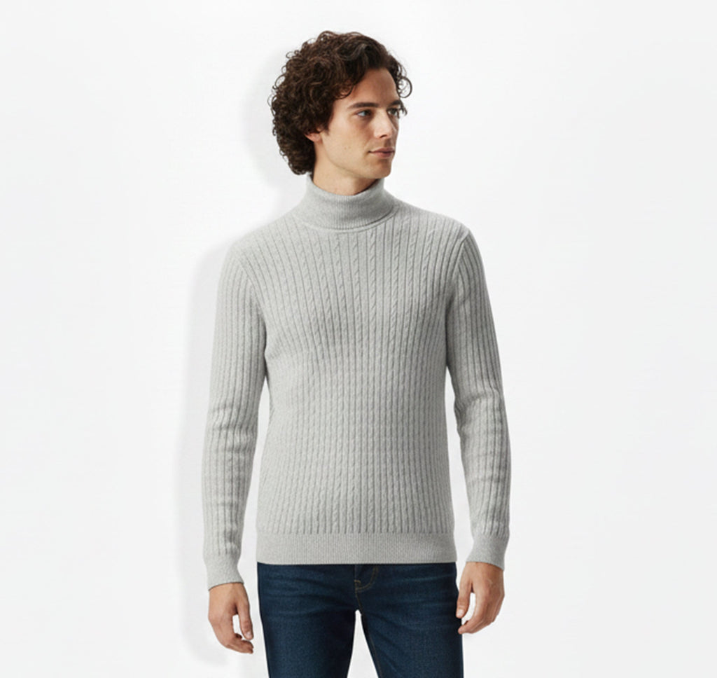 Mens Knit Turtleneck Sweater Regular Fit