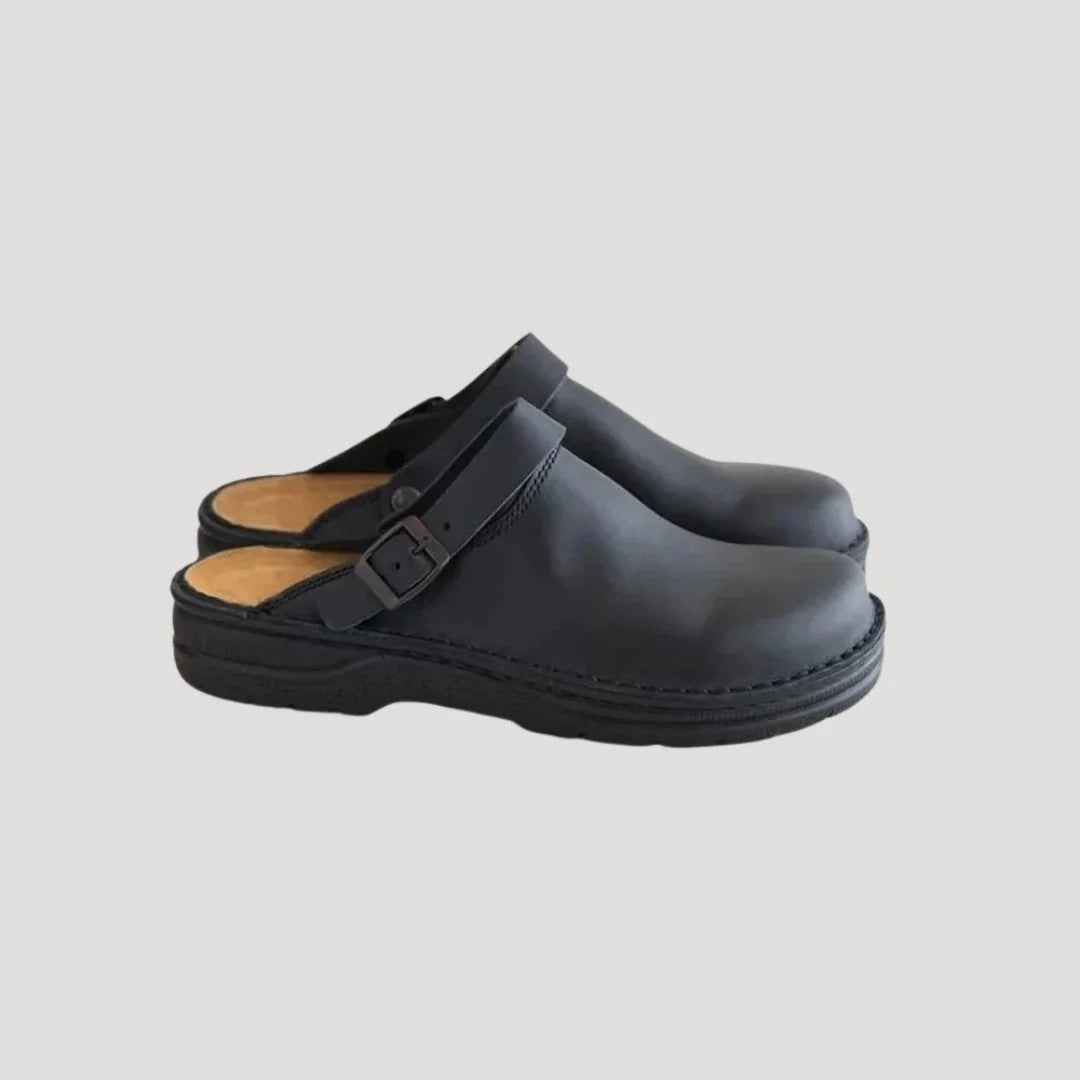 Men's Comfort Slip-On Leather-Look Clogs