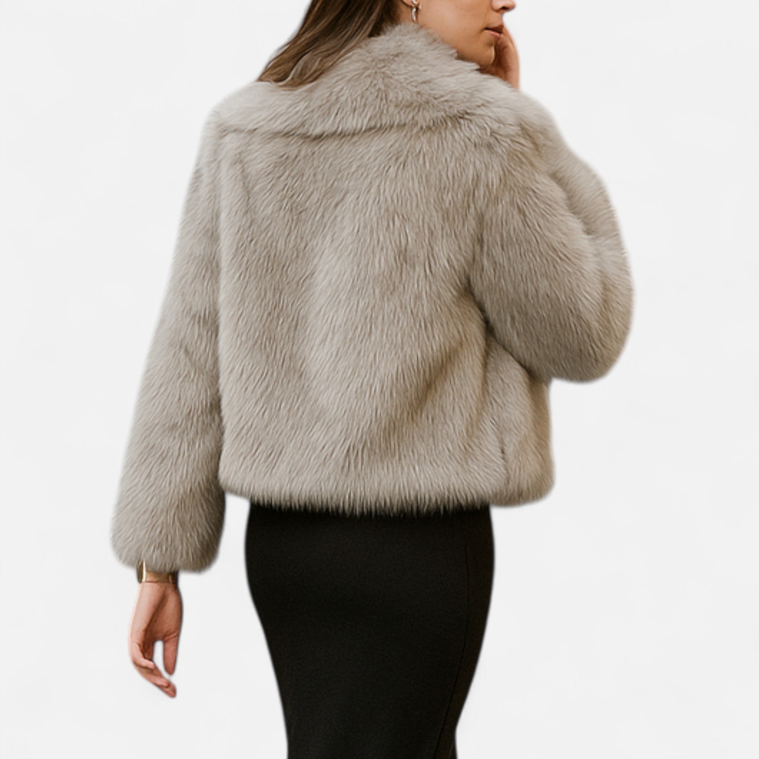 Women's Faux Fur Winter Coat Structured Silhouette