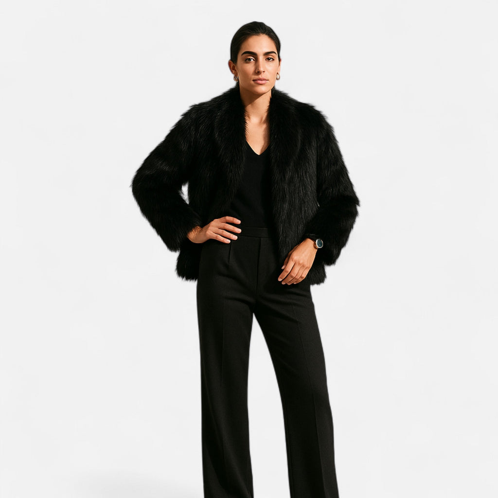 Women's Faux Fur Winter Coat Structured Silhouette