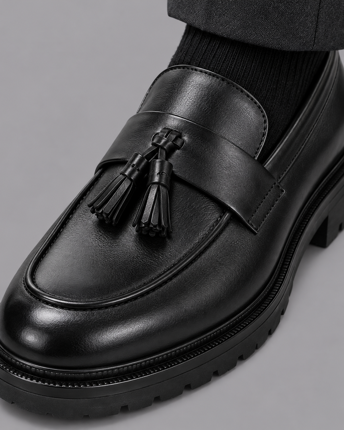 Men's Leather Loafers - Tassel Slip On Smart Casual Shoes