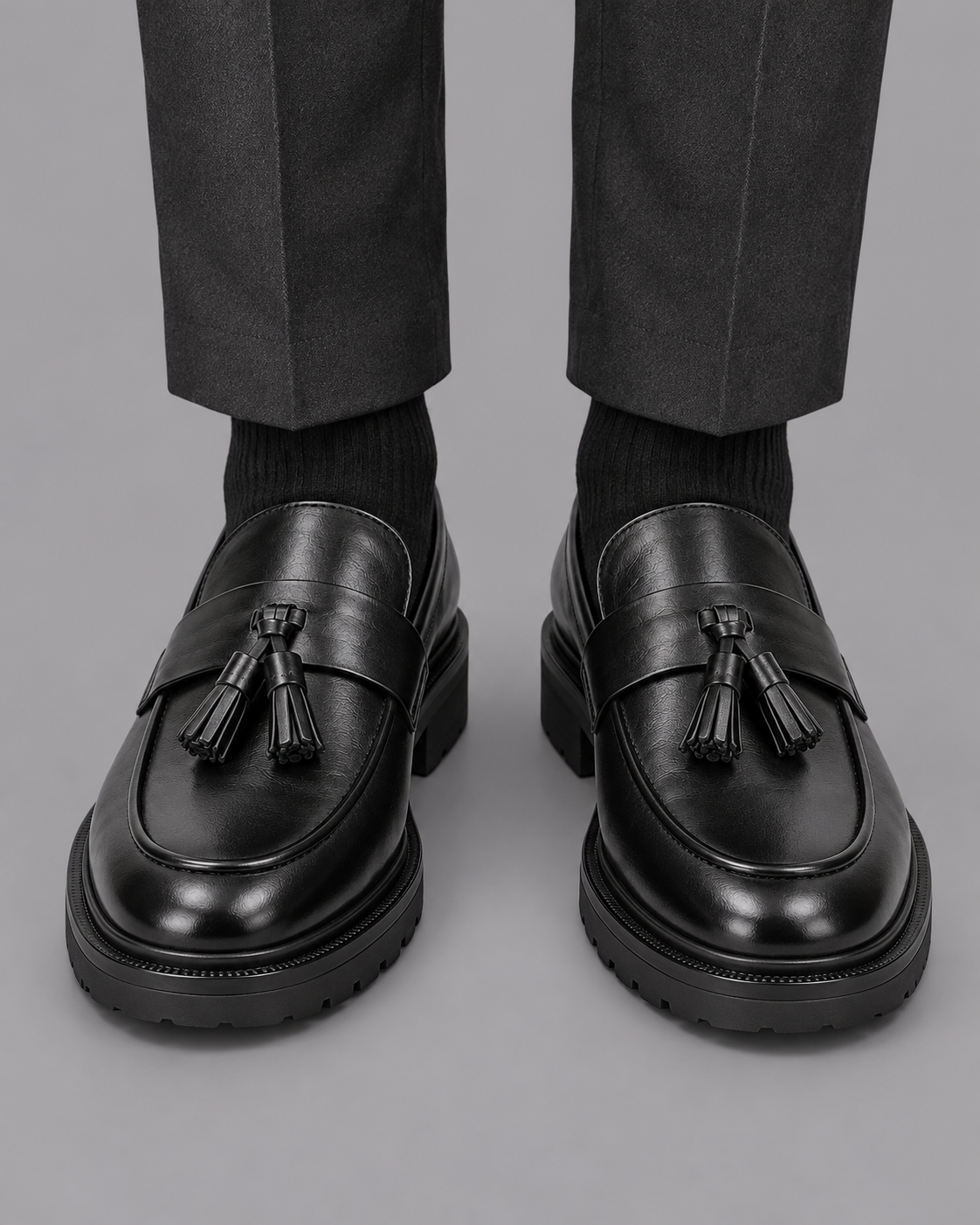Men's Leather Loafers - Tassel Slip On Smart Casual Shoes