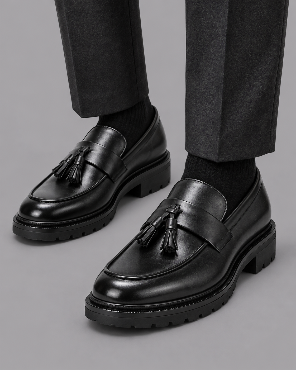 Men's Leather Loafers - Tassel Slip On Smart Casual Shoes