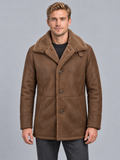 Men's Long Coat - Plush Lined Wide Collar Winter Overcoat