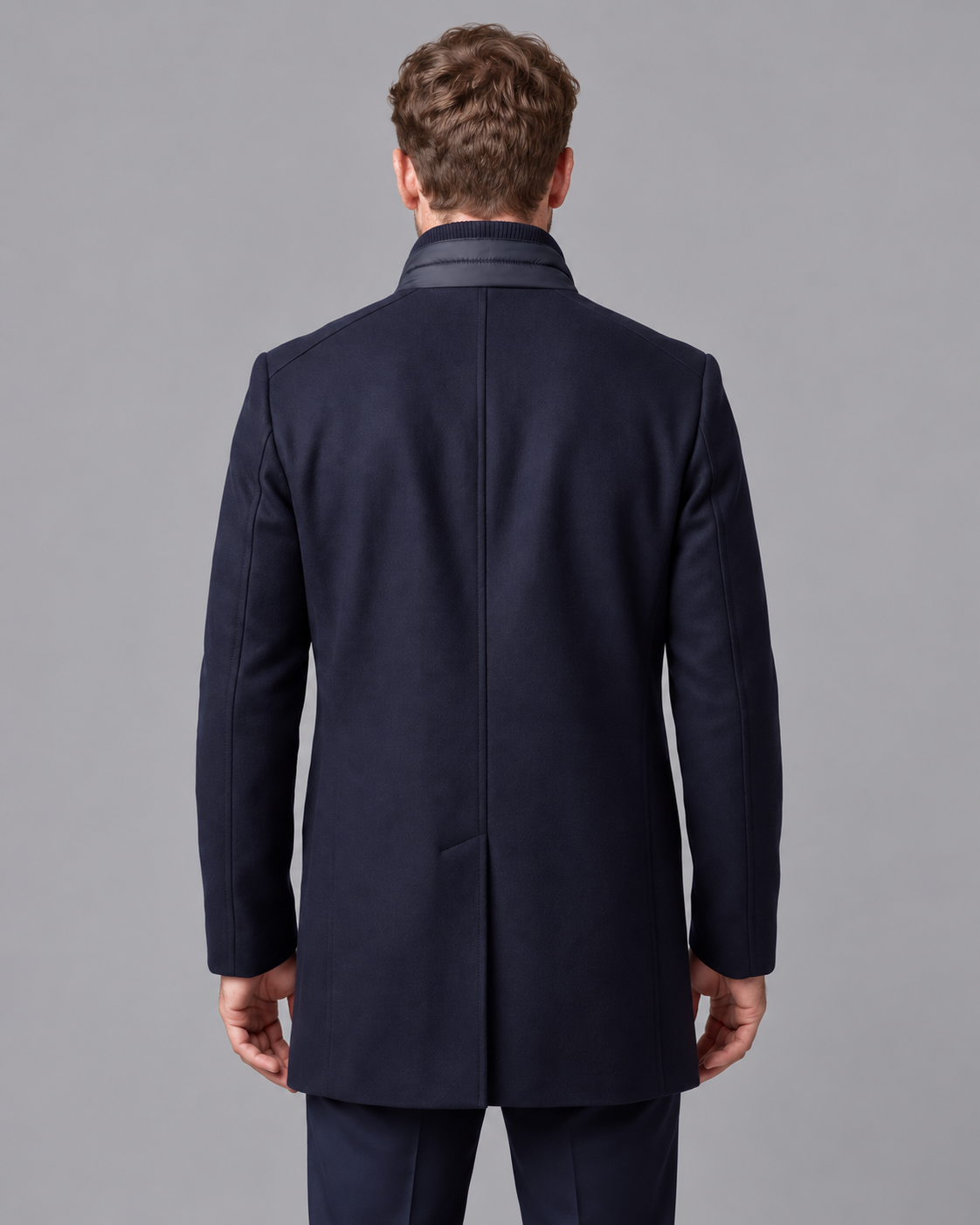 Men's Overcoat - Stand Collar Detachable Quilted Gilet Winter Coat