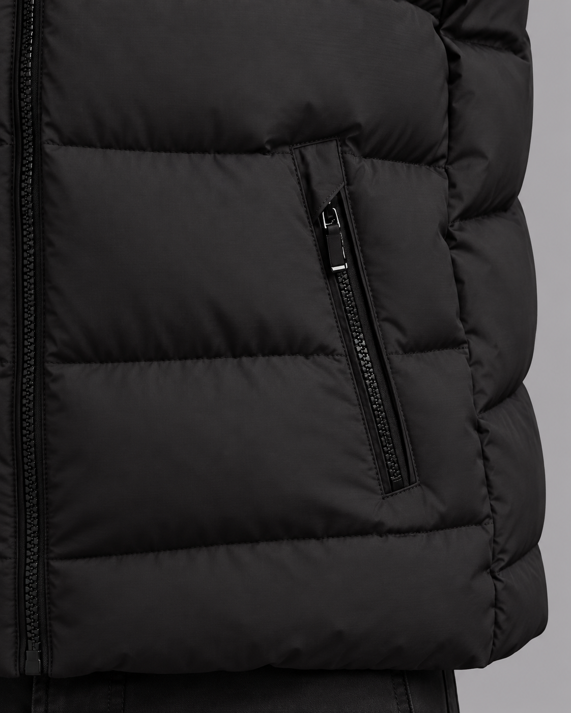 Men's Padded Puffer Jacket - Hooded Full Zip Hip Length Winter Coat