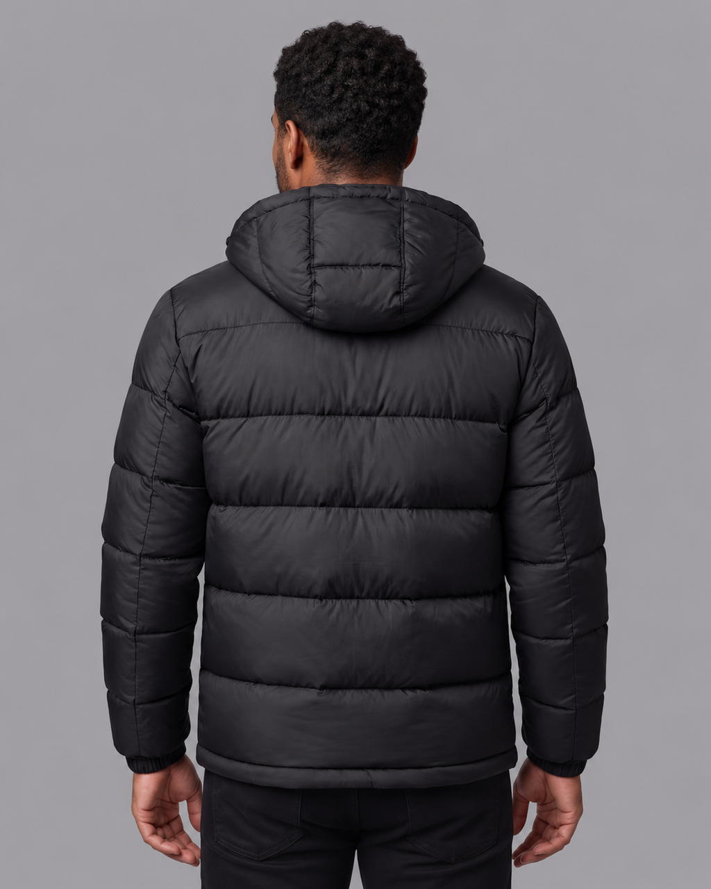 Men's Puffer Jacket - Hooded Channel Quilted Full Zip Winter Coat