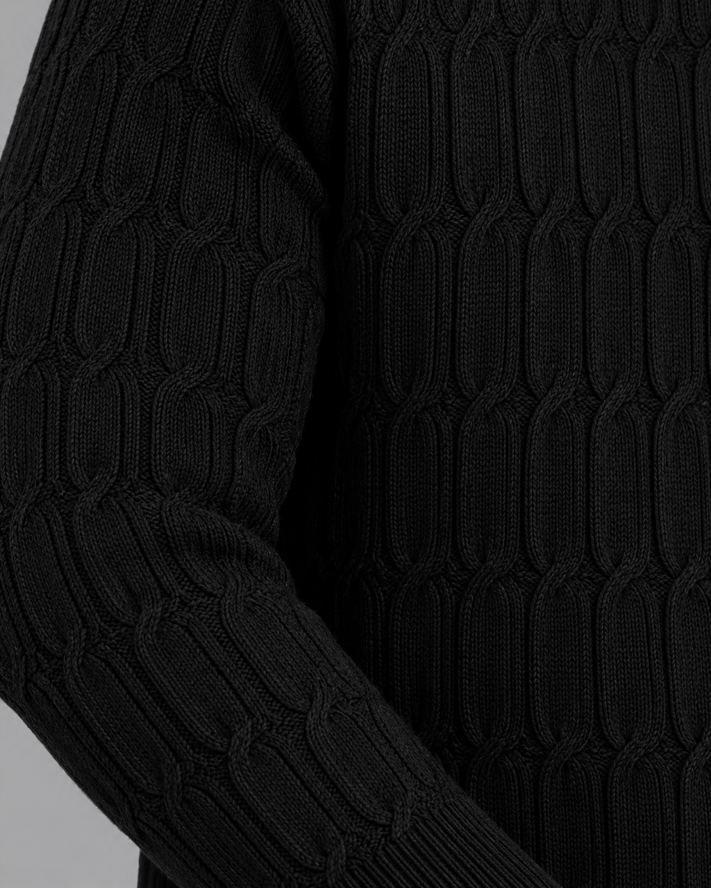 Men's Quarter Zip Jumper - Textured Funnel Neck Ribbed Knit