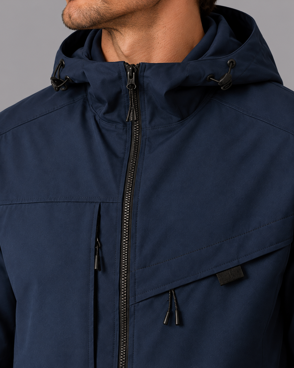 Men's Windbreaker - Hooded Water Resistant Full Zip Rain Jacket