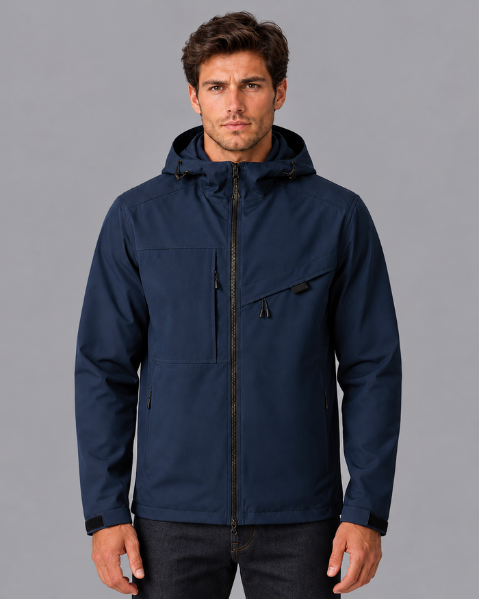 Men's Windbreaker - Hooded Water Resistant Full Zip Rain Jacket