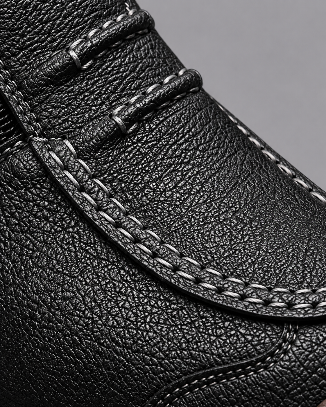 Men's Leather Boots - Side Zip Ergonomic Padded Insole Smart Casual - Black - fabric detail