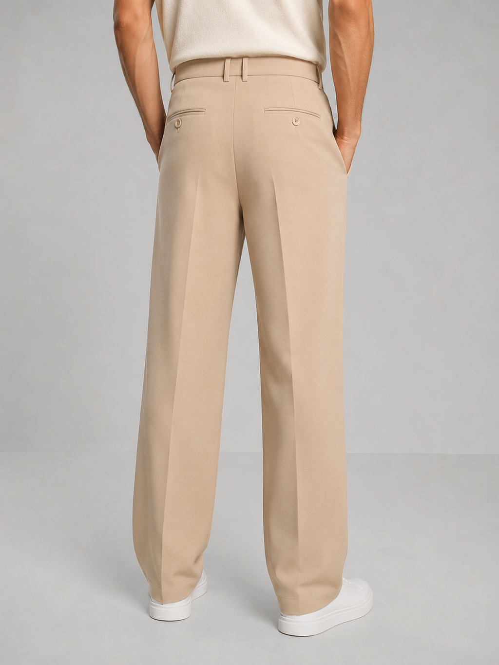 Men's Casual Tailored Straight Leg Trousers