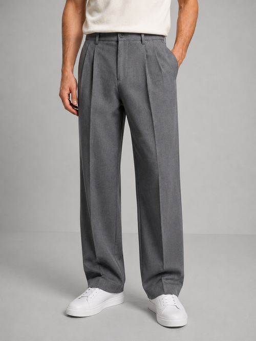 Men's Casual Tailored Straight Leg Trousers