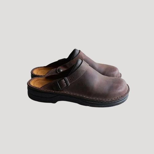 Men's Comfort Slip-On Leather-Look Clogs - side view