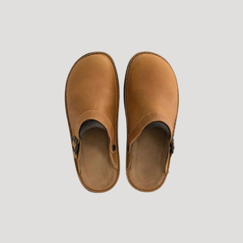 Men's Comfort Slip-On Leather-Look Clogs - detail view