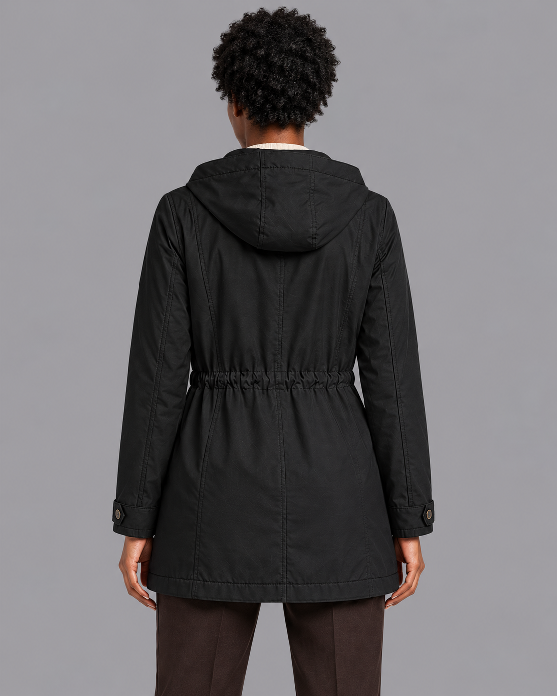 Women's Cotton Coat - Mid Length Straight Fit Casual Autumn Jacket