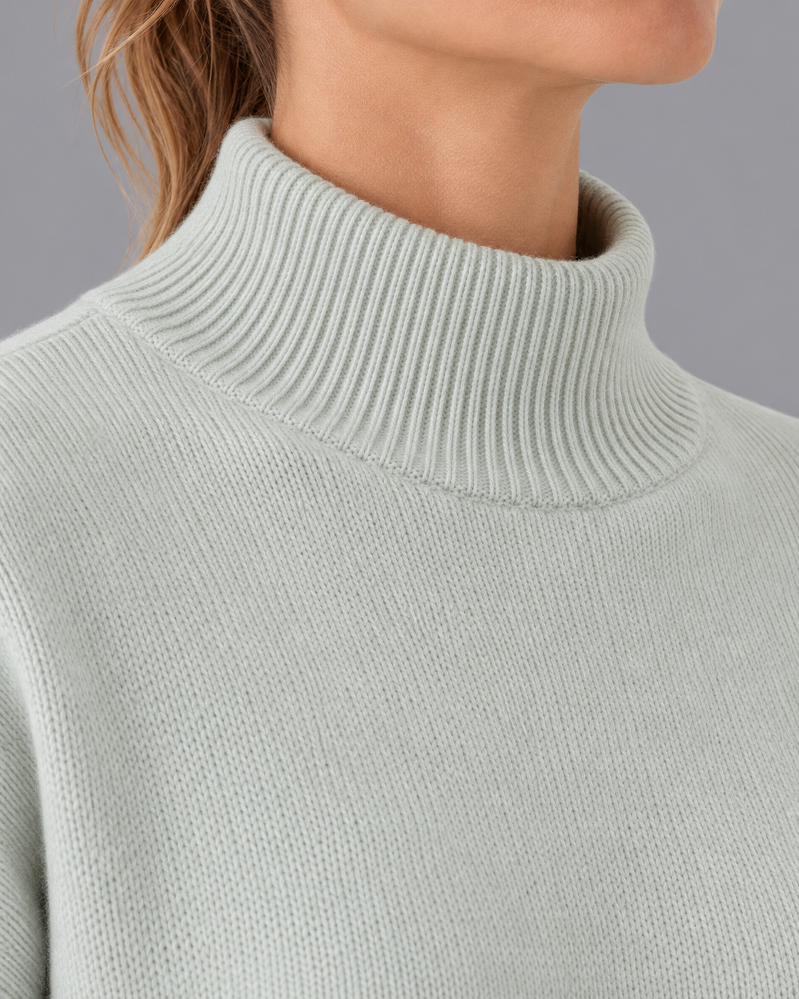 Women's Knitted Jumper - Funnel Neck Soft Knit Relaxed Fit