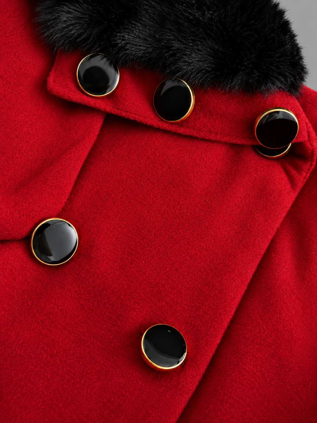 Women's Overcoat - Double Breasted Belted Flared Hem Lined Collar