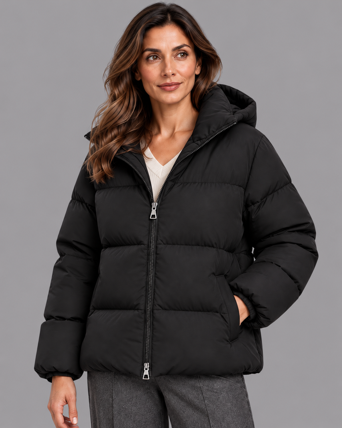 Women's Padded Jacket - Hooded Thick Lined Warm Winter Coat