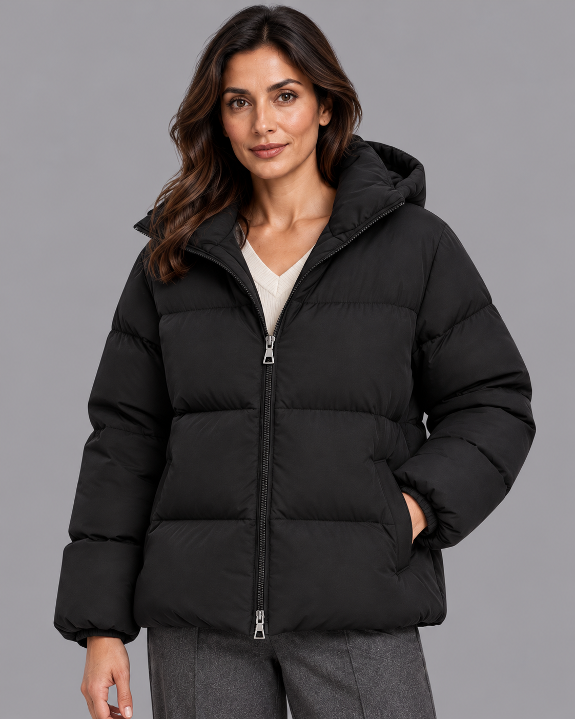 Women's Padded Jacket - Hooded Thick Lined Warm Winter Coat