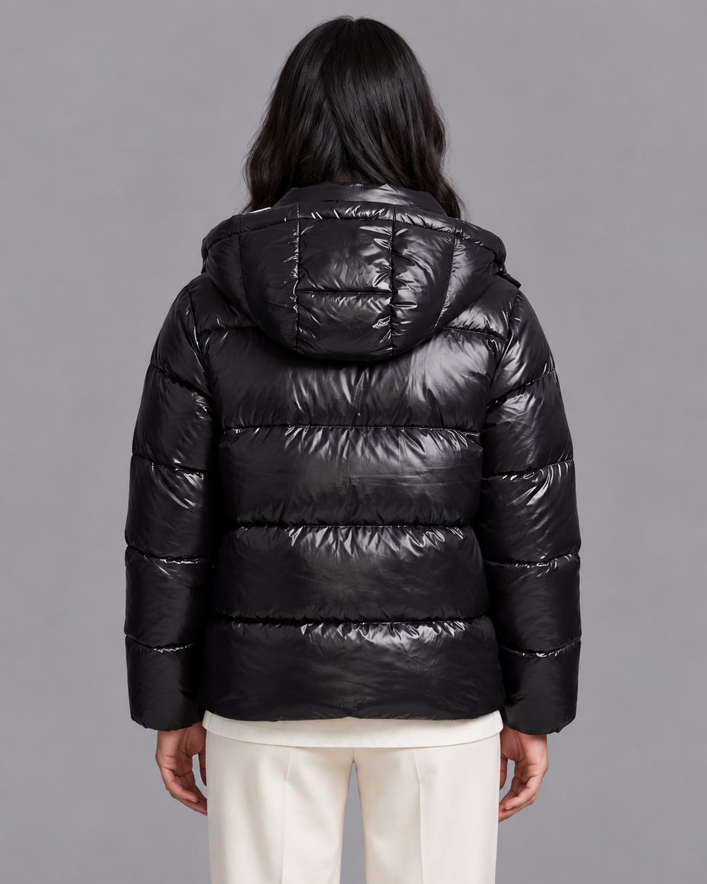 Women's Puffer Coat - Hooded Windproof Hip Length Padded Winter Coat
