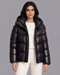 Women's Puffer Coat - Hooded Windproof Hip Length Padded Winter Coat