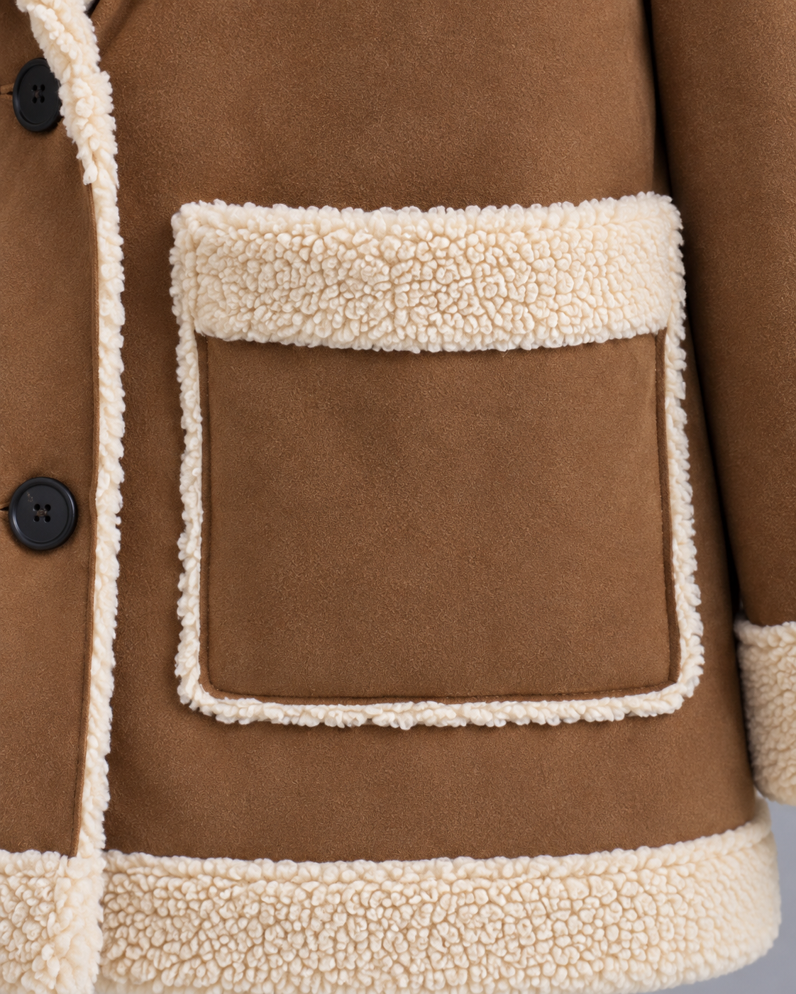 Women's Shearling Jacket - Zip Front Relaxed Fit Winter Jacket