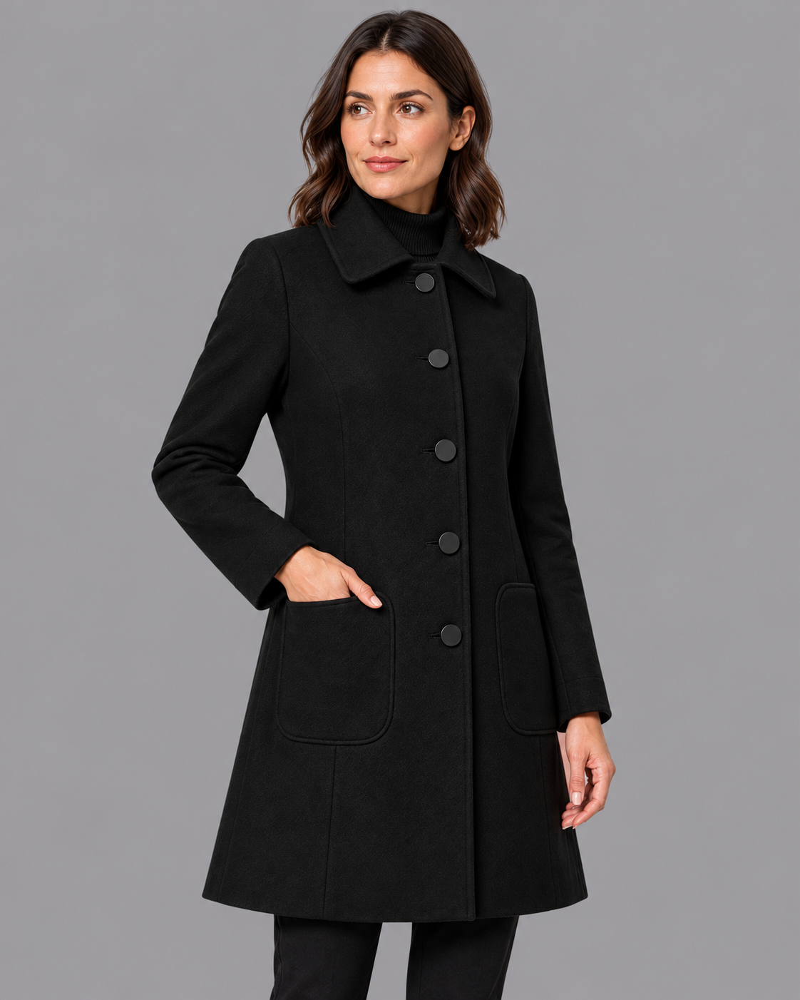 Women's Wool Blend Coat - Long Tailored Classic Winter Overcoat