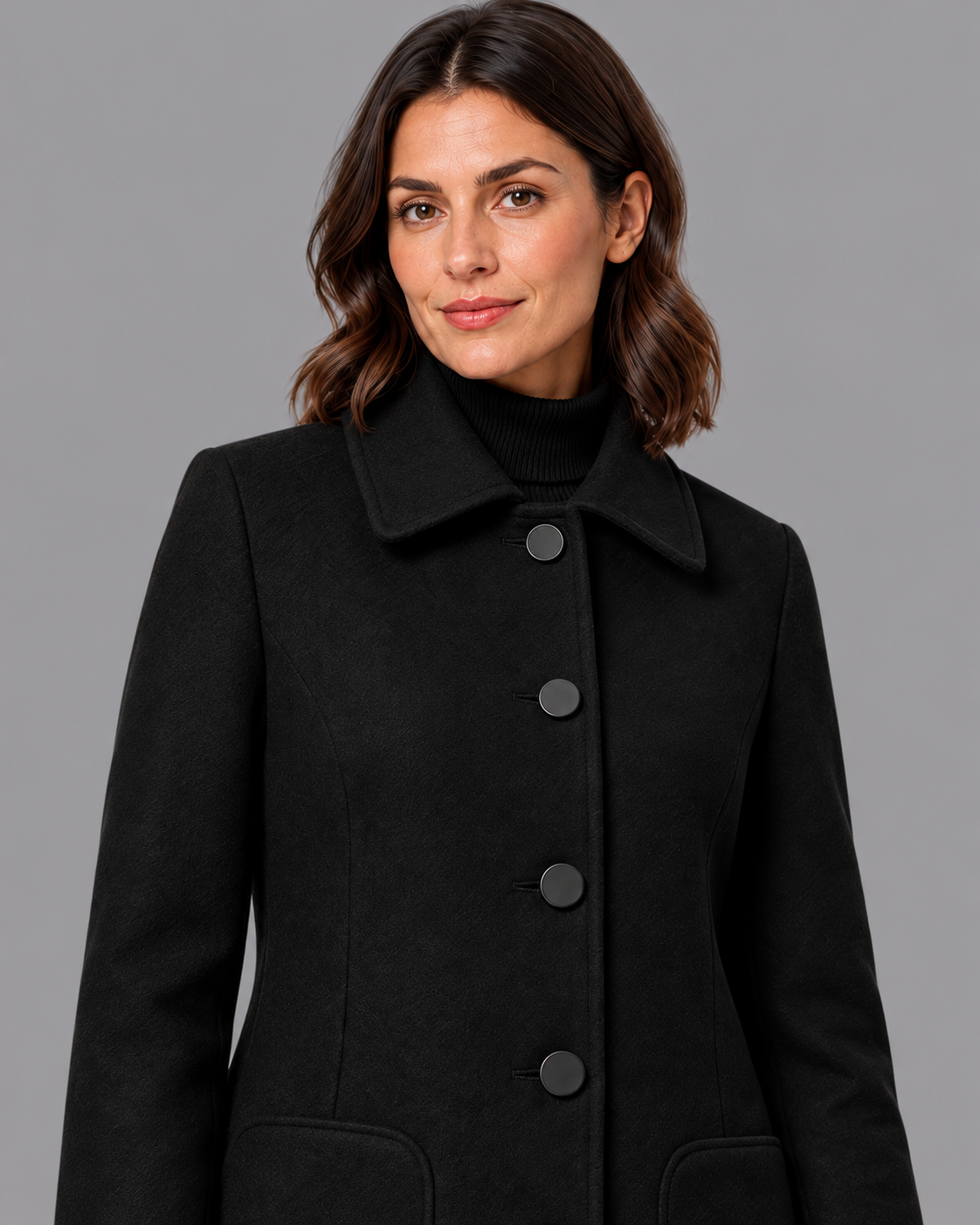 Women's Wool Blend Coat - Long Tailored Classic Winter Overcoat