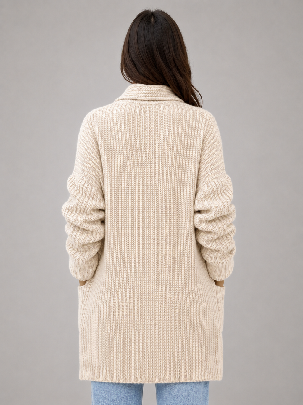 Women's Open Front Soft Knit Longline Cardigan