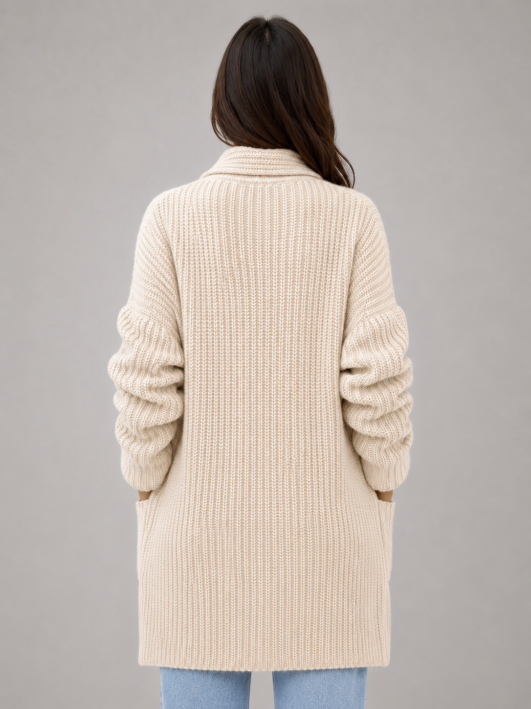 Women's Open Front Soft Knit Longline Cardigan