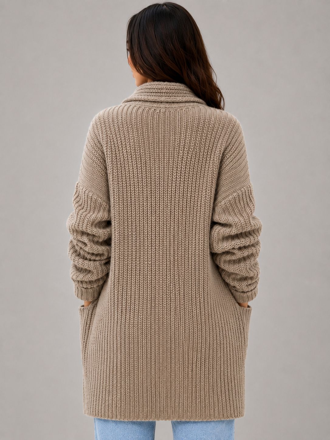 Women's Open Front Soft Knit Longline Cardigan