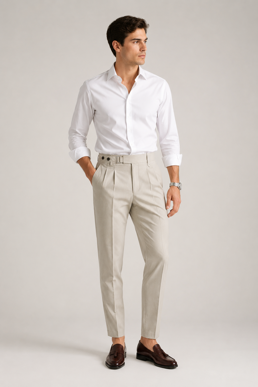 Men's Slim Fit Side Pocket Business Trousers