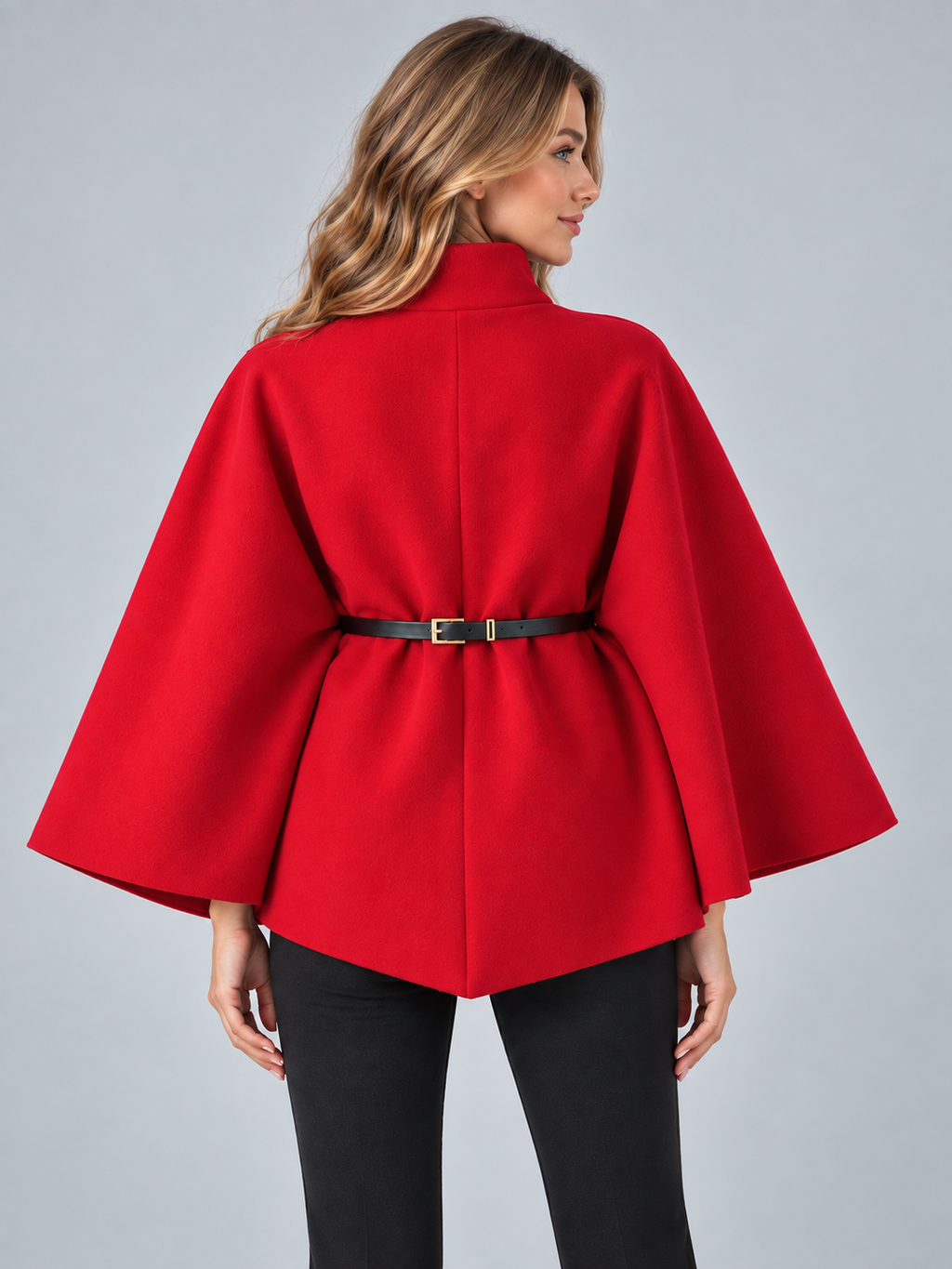 Women's belted cape coat 10