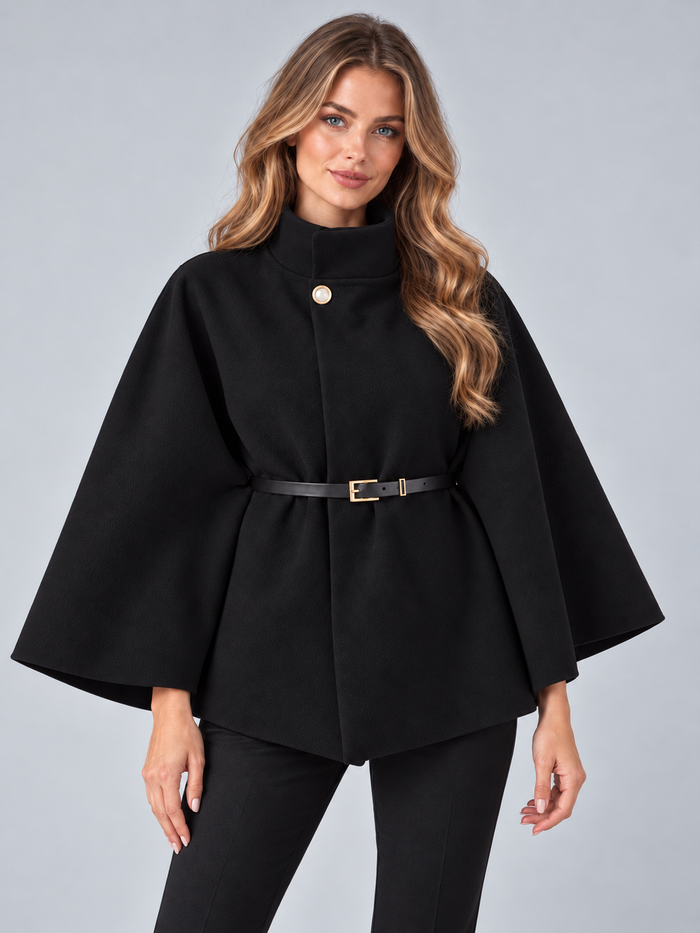 Women's belted cape coat 2