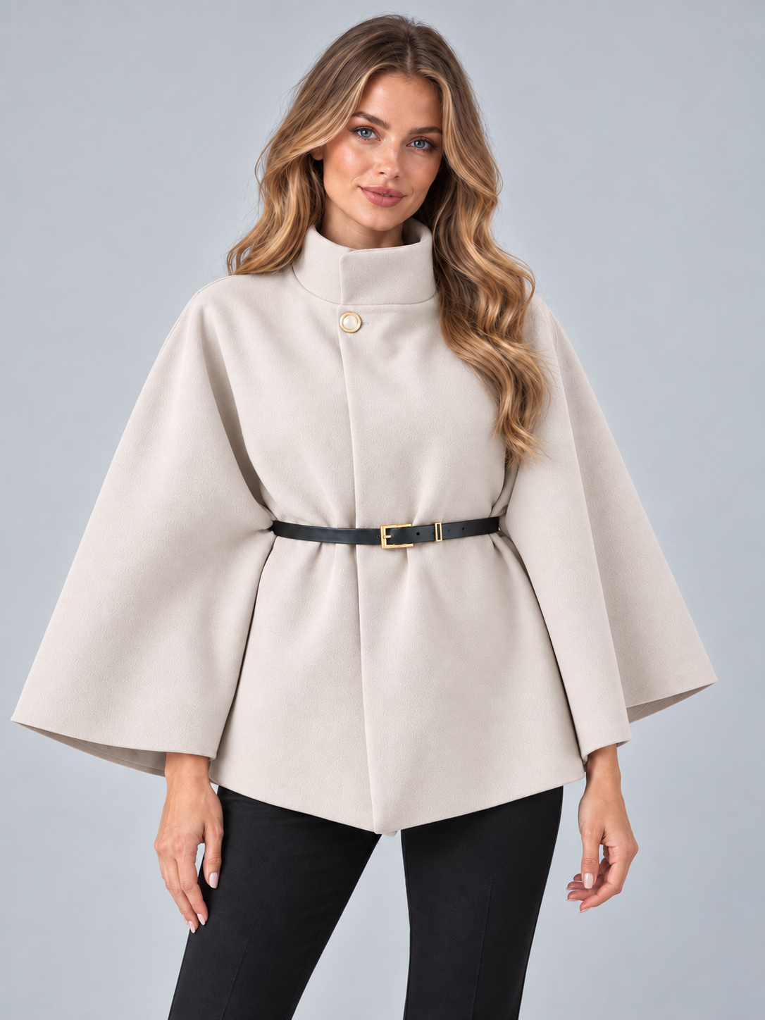 Women's belted cape coat 3