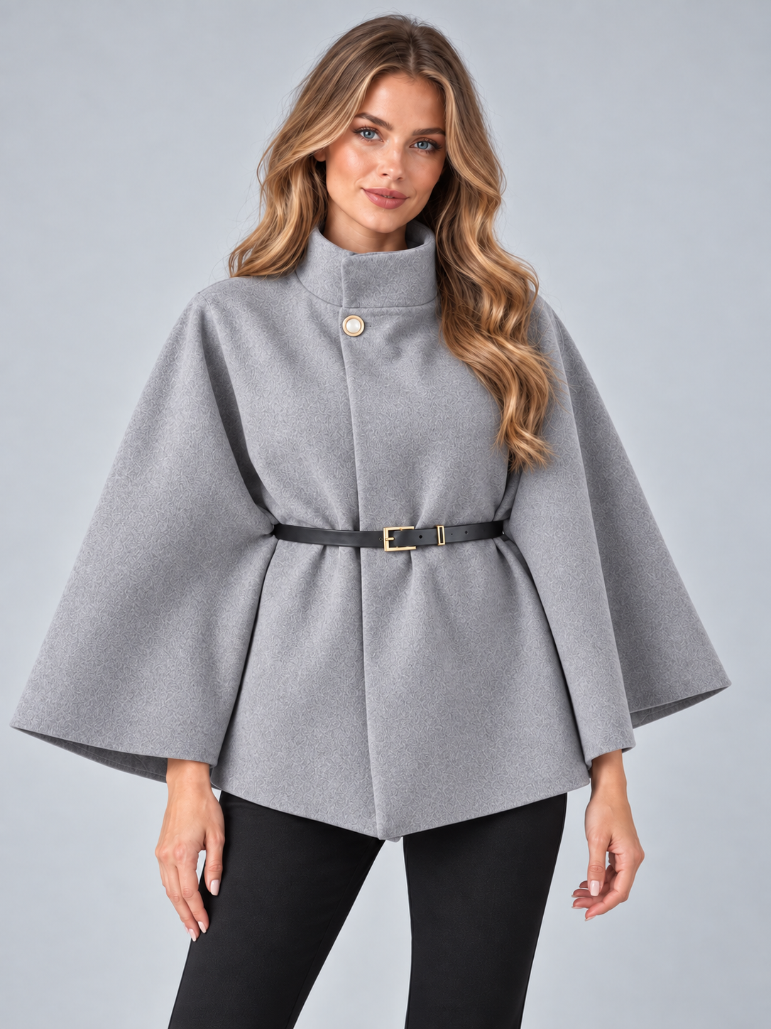 Women's belted cape coat 4