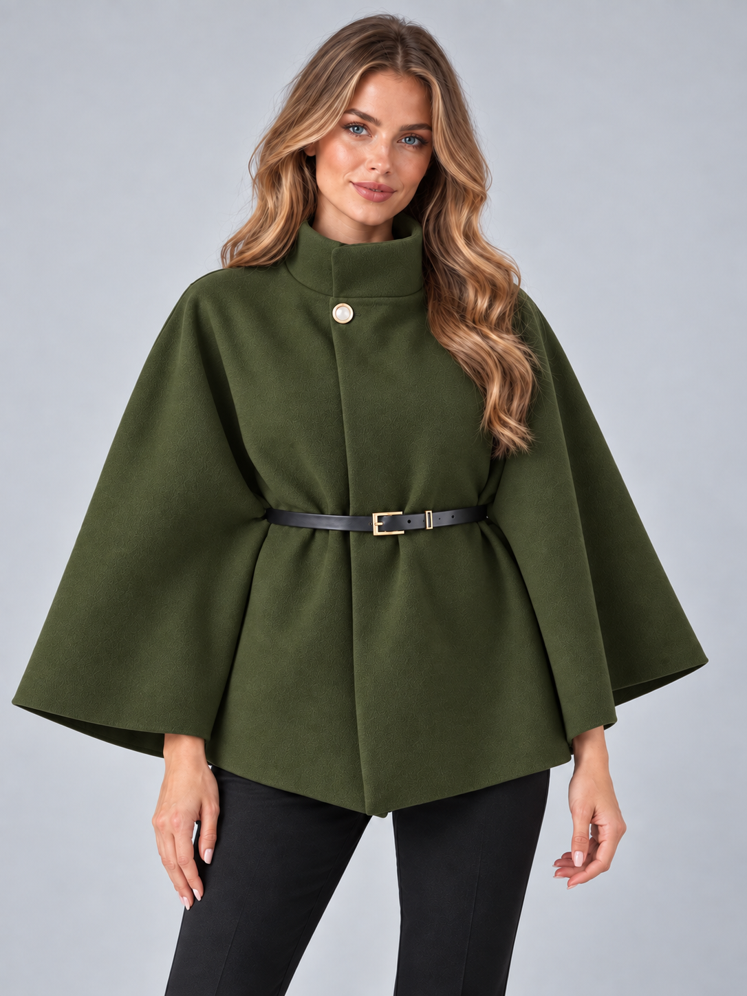 Women's belted cape coat 6