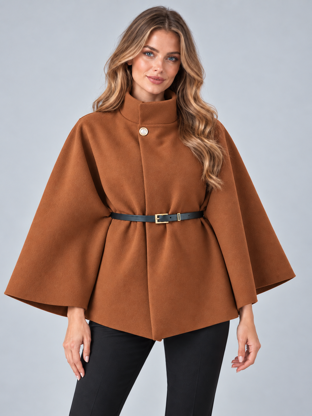 Women's belted cape coat 7