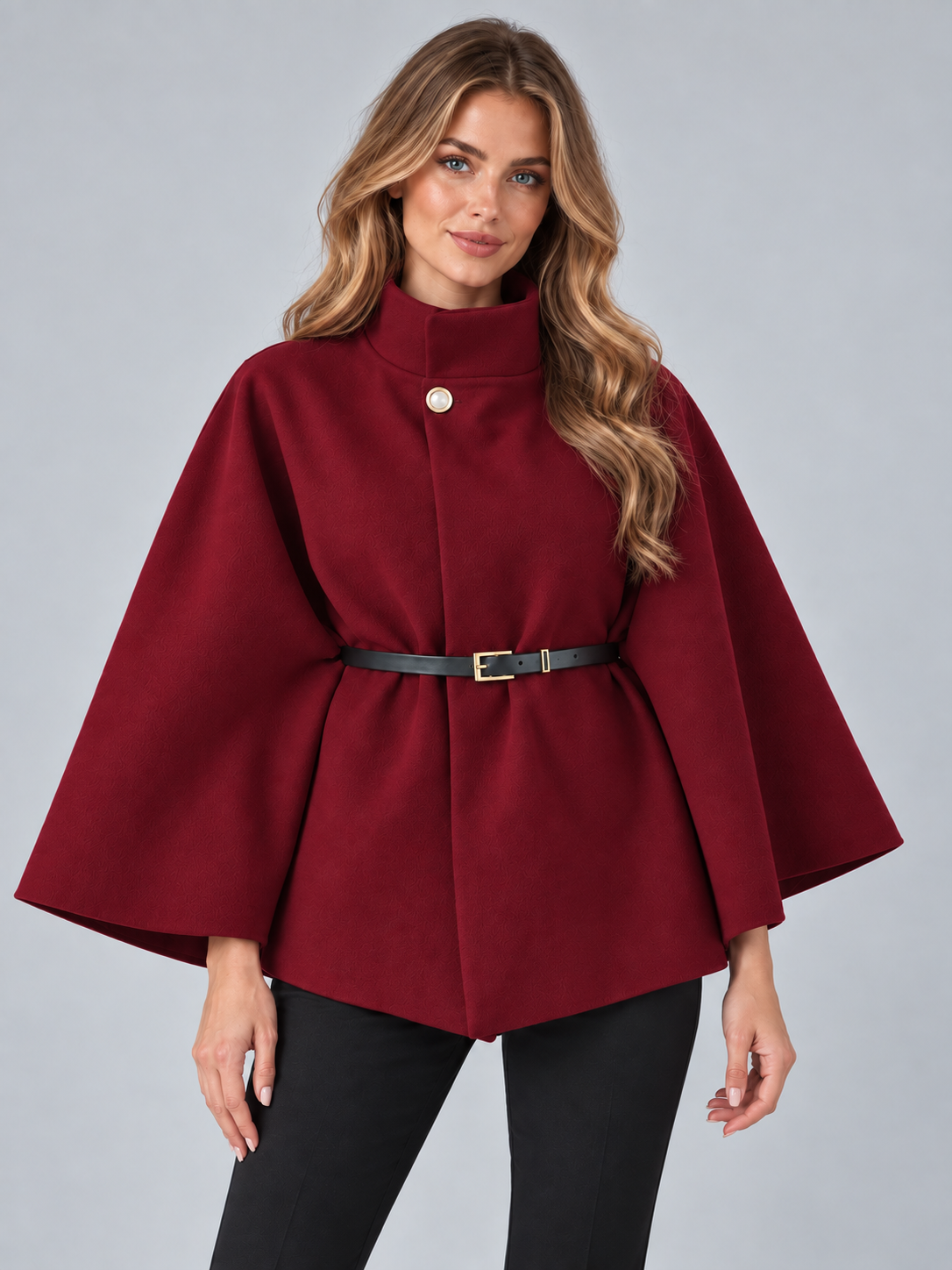 Women's belted cape coat 8