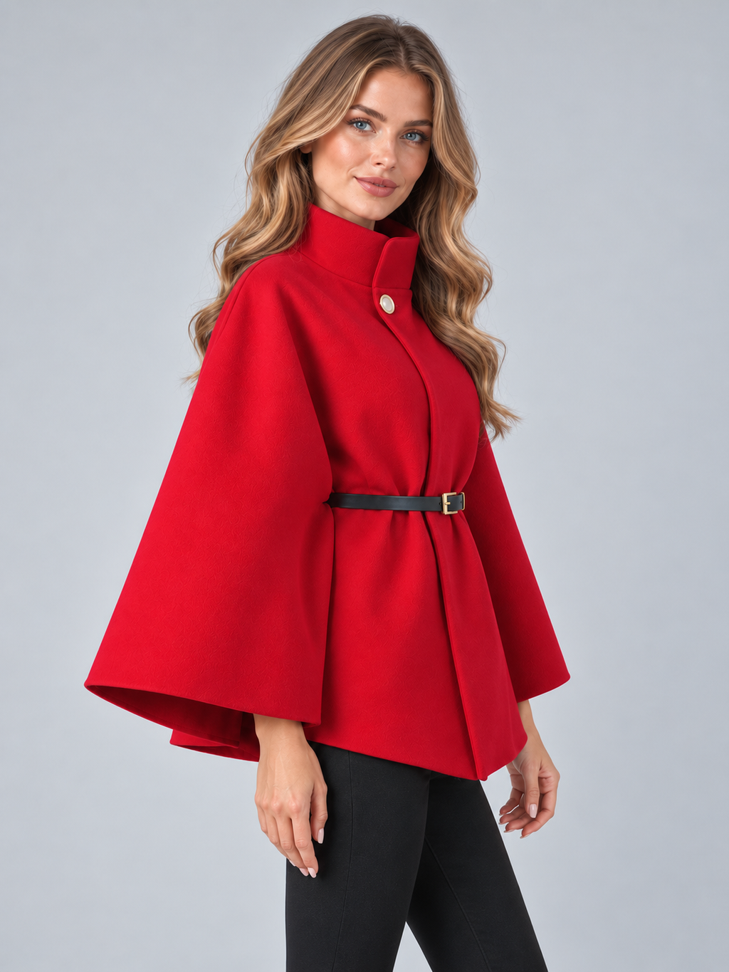Women's belted cape coat 9