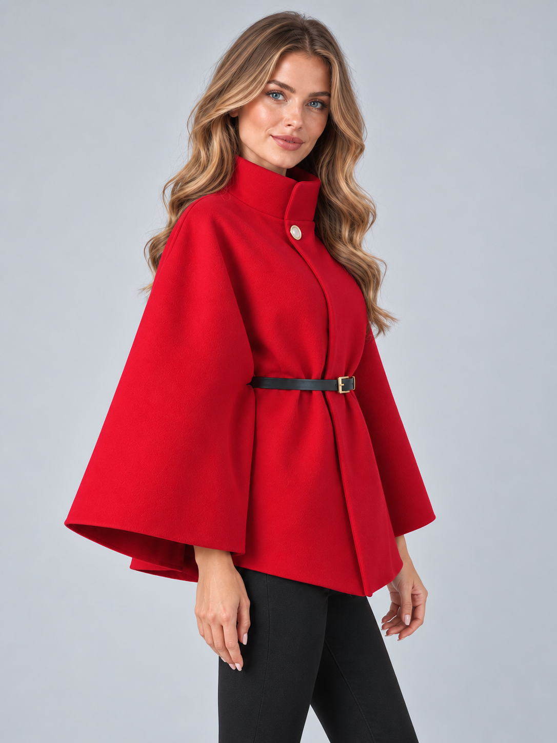 Women's belted cape coat 9