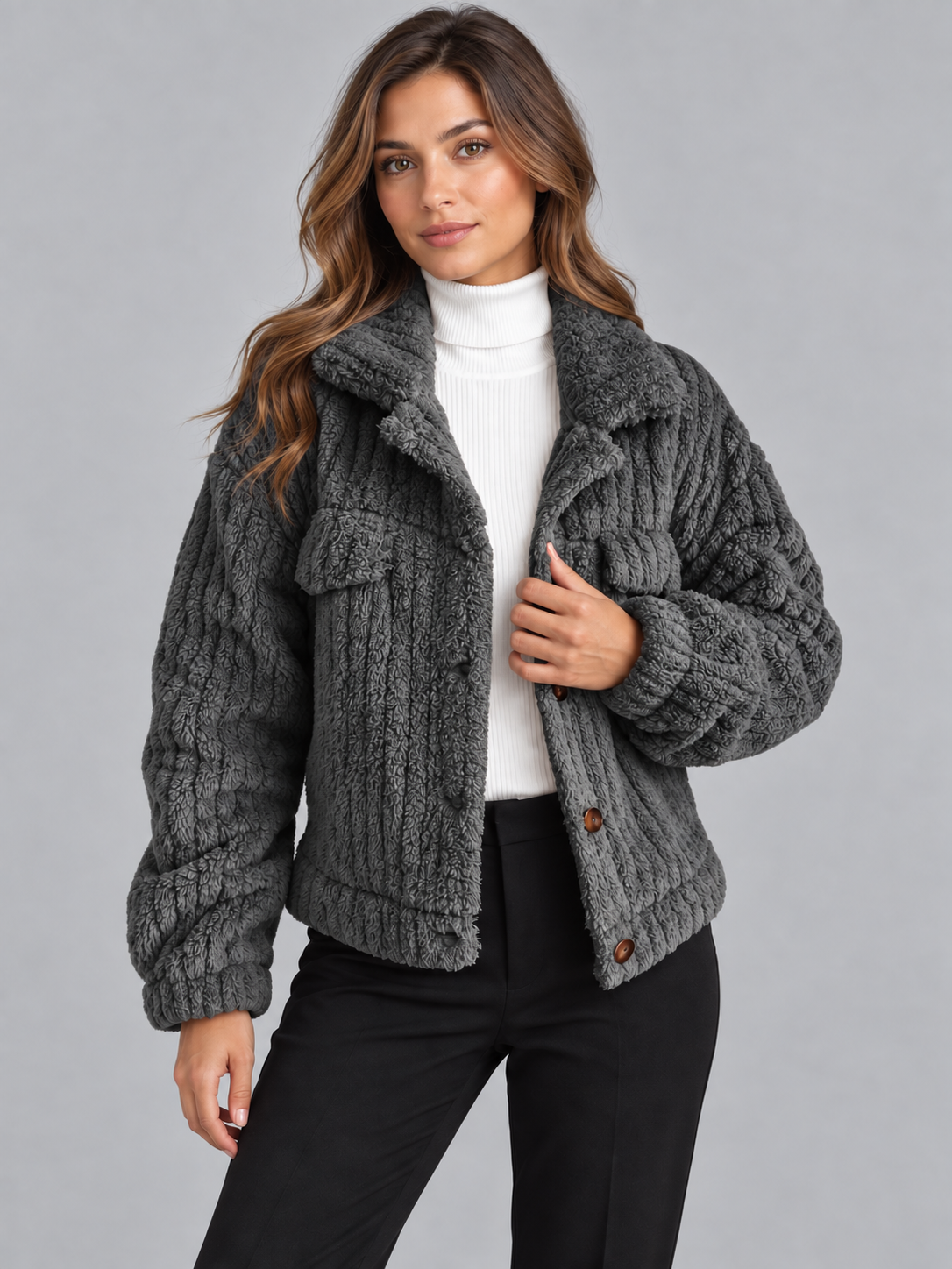 Women's teddy fleece jacket 2