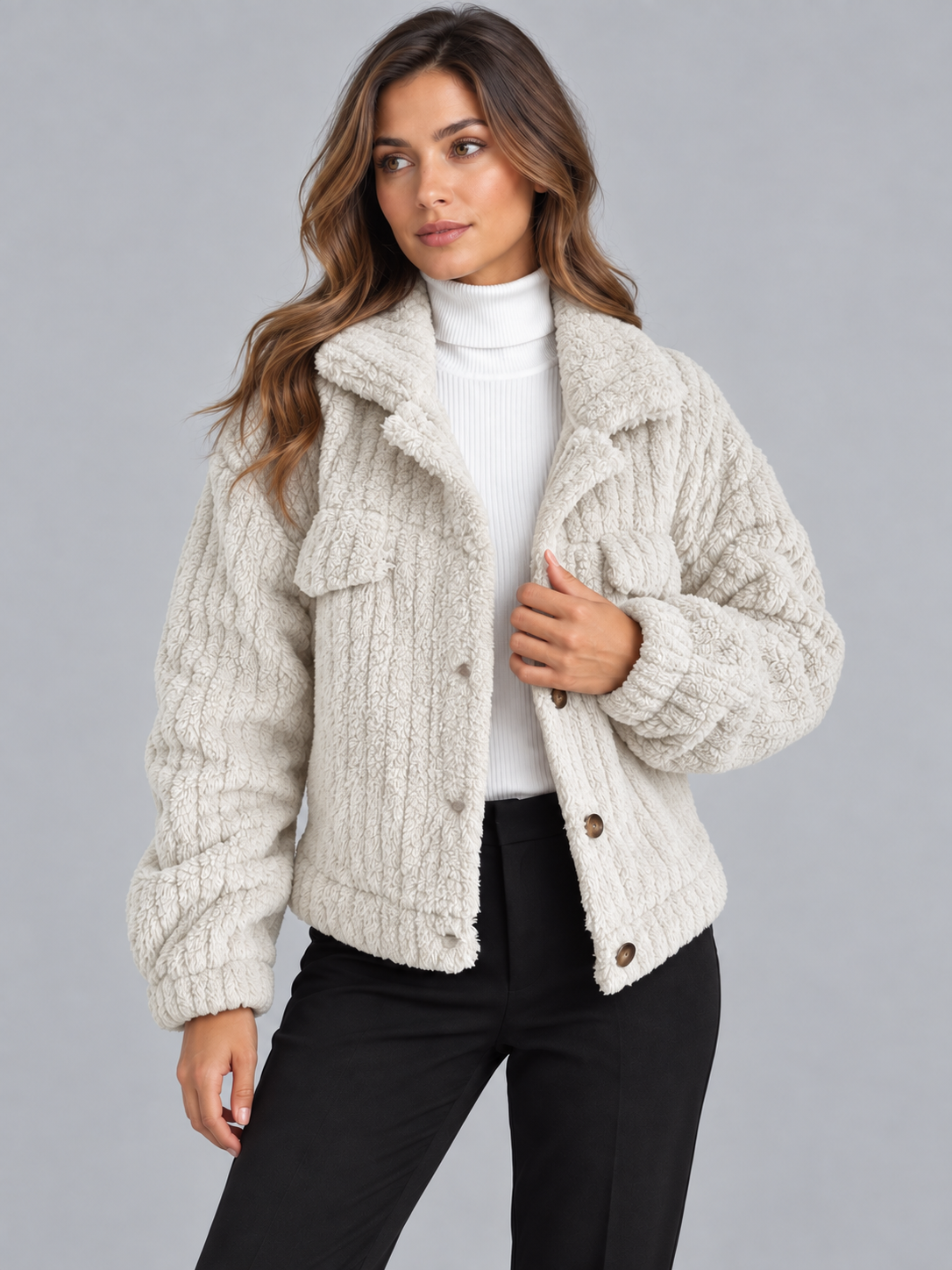 Women's teddy fleece jacket 3