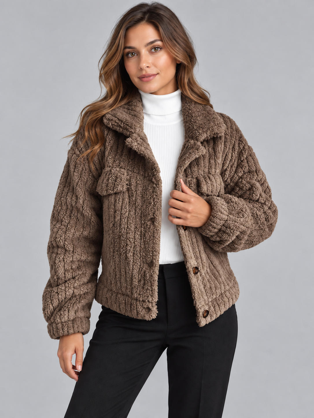 Women's teddy fleece jacket 4