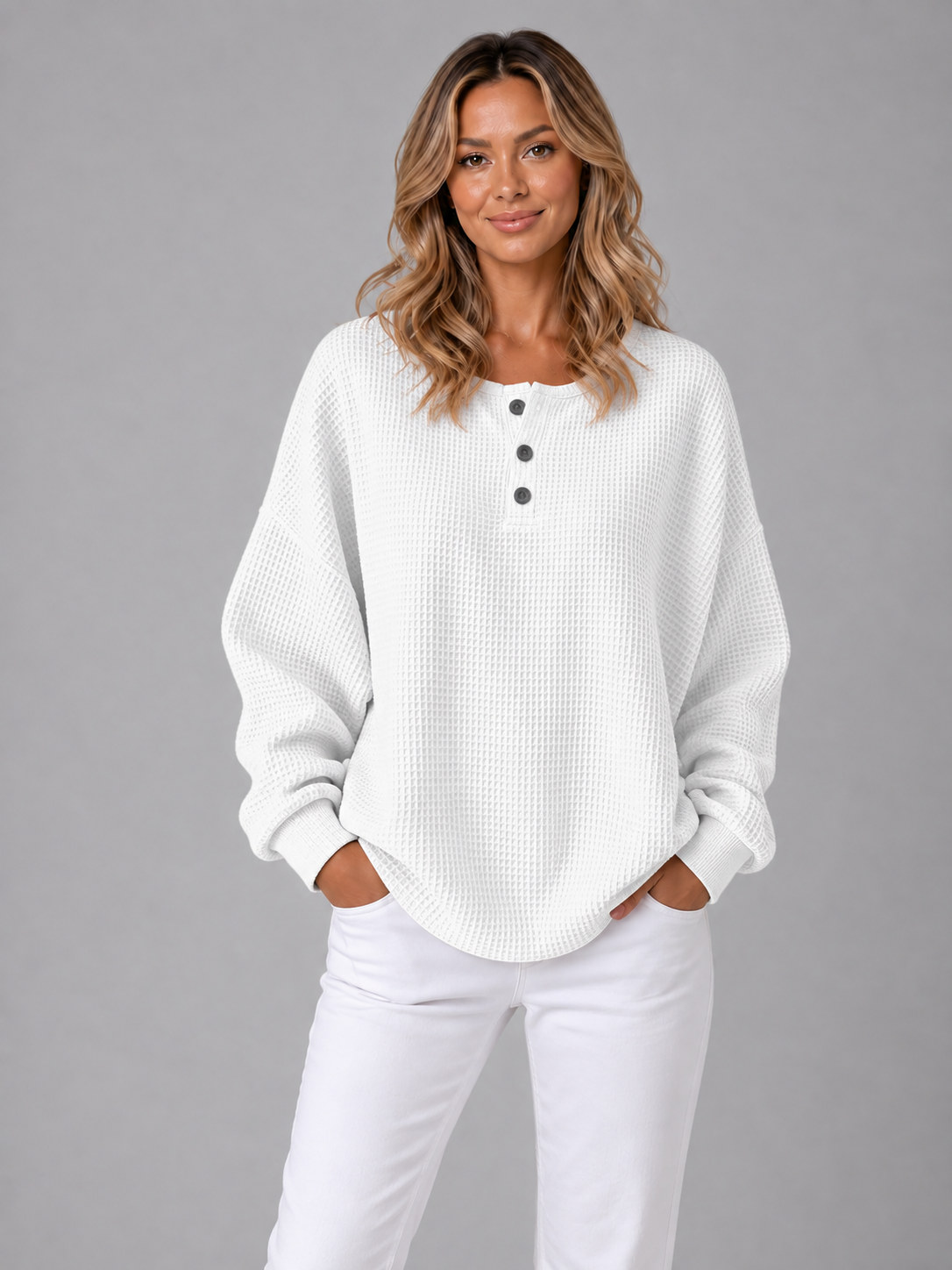 Women's waffle knit jumper 1