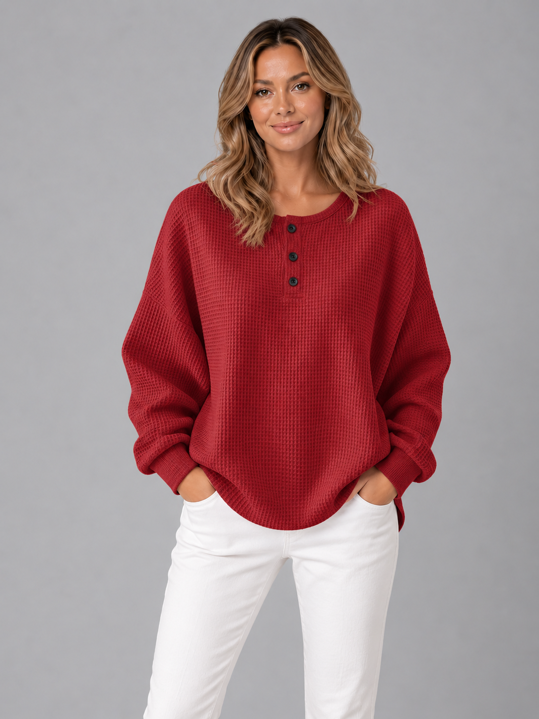 Women's waffle knit jumper 3
